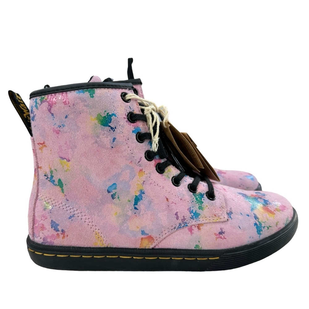 Dr. Martens Sheridan Pink Confetti Suede Lace-Up Boots Women’s Size 7 - Picture 4 of 16